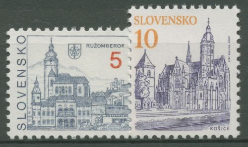 Slowakei 1993 Freimarken Städte 164/65 postfrisch