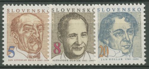 Slowakei 1993 Persönlichkeiten Künstler 171/73 postfrisch
