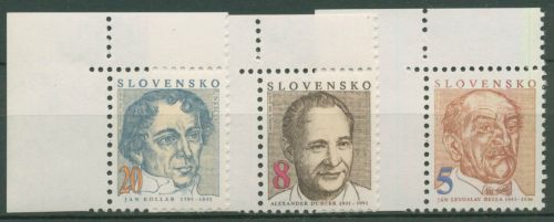 Slowakei 1993 Persönlichkeiten Künstler 171/73 Ecke postfrisch