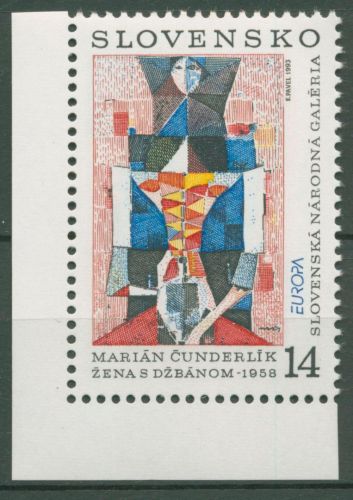 Slowakei 1993 Europa CEPT Kunst Gemälde 174 Ecke postfrisch