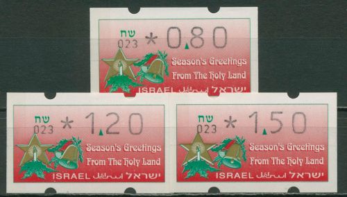 Israel ATM 1992 Automat 023 Portosatz 3 Werte, ATM 5 S2 postfrisch