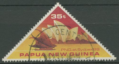 Papua Neuguinea 1988 SYDPEX Opernhaus Segelboot 571 gestempelt