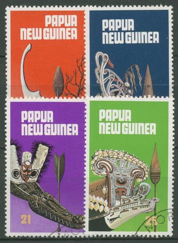 Papua Neuguinea 1979 Kanubugverzierungen und Paddel 364/67 gestempelt