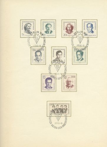 DDR 1962 Gedenkblatt zur Int. Widerstandsbewegung 881/85 u. 918/22 (SG1506)