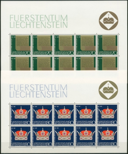 Liechtenstein 1971 50 Jahre neue Verfassung 546/47 K postfrisch (C13749), Mängel