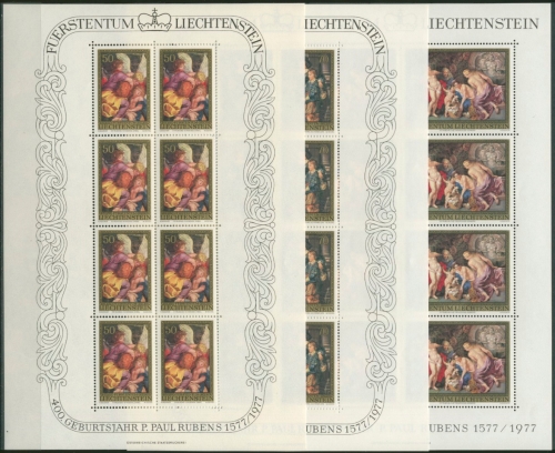 Liechtenstein 1976 Peter Paul Rubens Kleinbogen 655/57 K postfrisch (C13753)