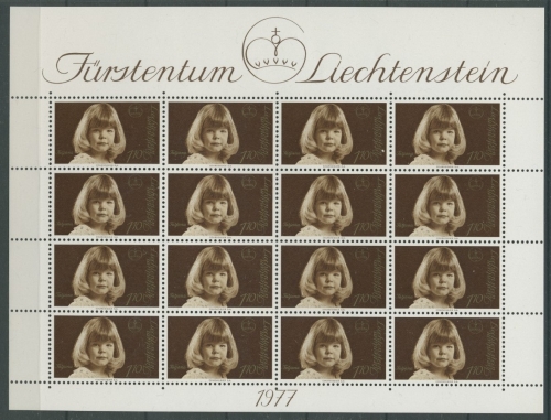 Liechtenstein 1977 Prinzessin Tatjana kompletter Bogen 687 postfrisch (C13754)