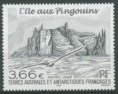Franz. Antarktis 2003 'île aux pingouins Inselansicht Sturmvogel 514 postfrisch