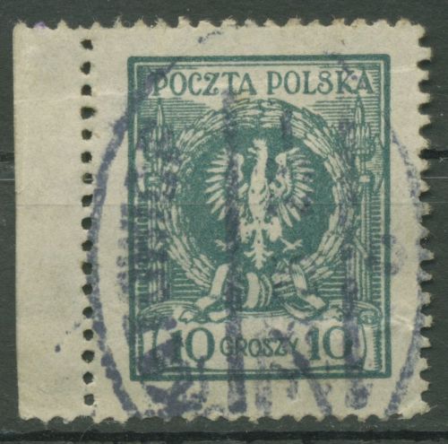 Polen 1924 Adler im Lorbeerkranz 205 Stempel Katowice gestempelt