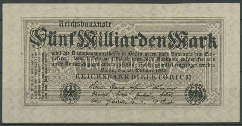 Dt. Reich 5 Milliarden Mark 1923, DEU-145f leicht gebraucht (K1090)
