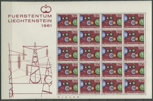 Liechtenstein 1961 Europa CEPT Zahnräder Bogen 414 II postfrisch (SG13788)