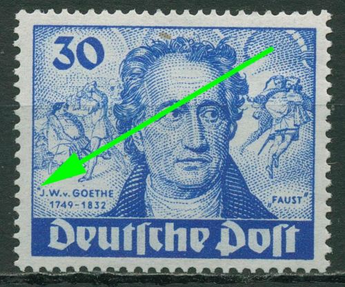 Berlin 1949 Goethe mit Plattenfehler 63 I postfrisch