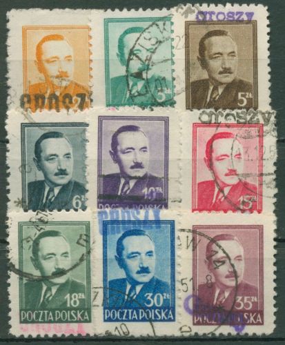Polen 1950 Staatspräsident Boleslaw Bierut 518/26 mit Aufdruck 621/29 gestempelt