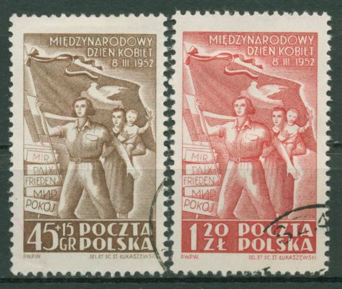 Polen 1952 Internationaler Frauentag 724/25 gestempelt