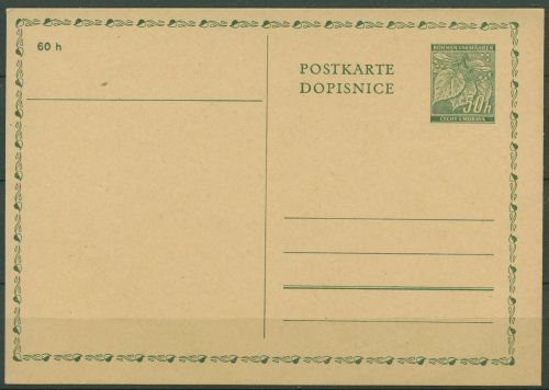 Böhmen und Mähren 1939 Lindenzweig Postkarte P 1 ungebraucht (X40622)