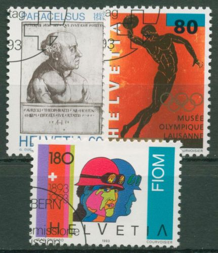Schweiz 1993 Ereignisse Paracelsus Olympisches Museum 1493/95 gestempelt