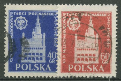 Polen 1955 Messe Posen Rathaus 915/16 gestempelt
