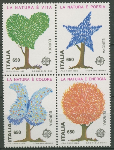 Italien 1986 Europa CEPT Natur- und Umweltschutz 1968/71 ZD postfrisch
