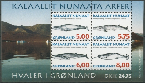 Grönland 1997 Grönländische Wale Block 13 postfrisch (C13836)