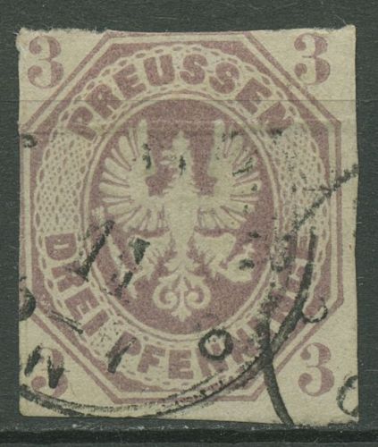 Preußen 1865 Wappenadler 19 a gestempelt, Mängel