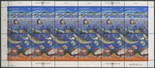 UNO Wien 1992 Saubere Meere 127/28 ZD-Bogen postfrisch (C13945)