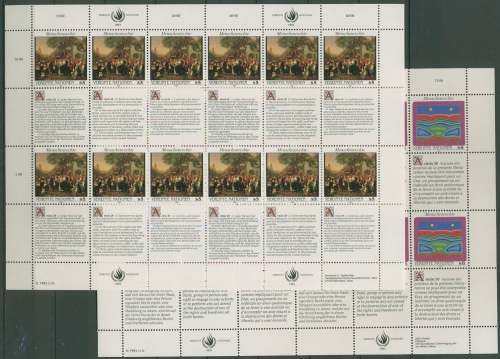 UNO Wien 1993 Erklärung Menschenrechte (V) 150/51 ZD-Bogen postfrisch (C13950)