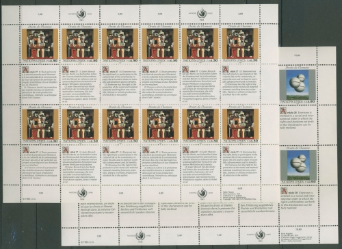 UNO Genf 1993 Erklärung Menschenrechte (V) 233/34 ZD-Bogen postfrisch (C13977)