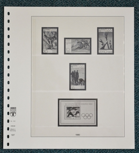 LINDNER-T Vordruckblätter DDR 1980/84 gebraucht, Gebrauchsspuren (Z530)