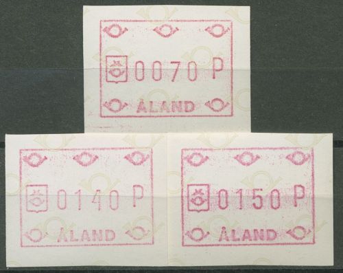 Aland 1984 ATM Posthörner Satz 3 Werte 70/140/150 ATM 1 S postfrisch
