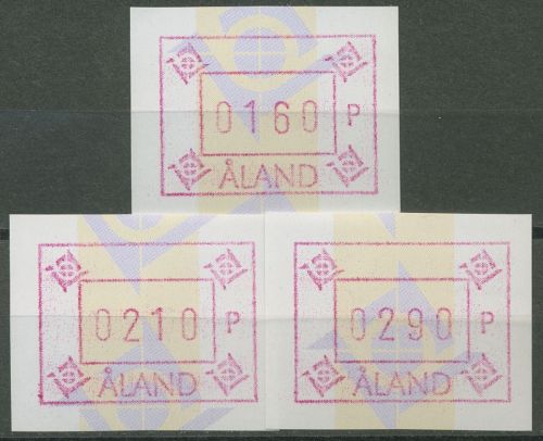 Aland 1993 ATM Satz 3 Werte mit WZ 1 ATM Satz 5 Yc S1 postfrisch