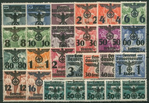 Generalgouvernement 1940 20 Jahre Republik Polen mit Aufdruck 14/39 mit Falz