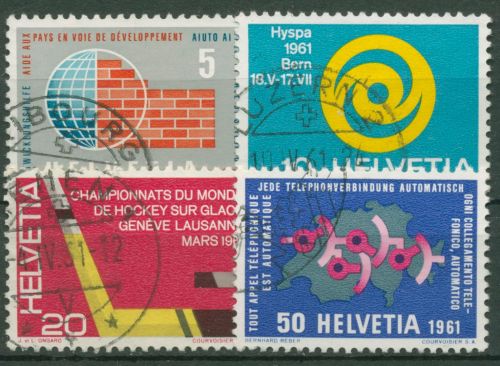 Schweiz 1961 Ereignisse HYSPA Eishockey Telefon 727/30 gestempelt