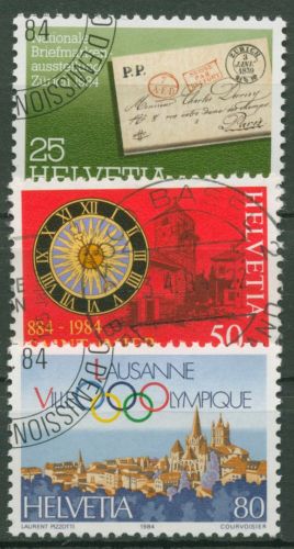 Schweiz 1984 Ereignisse NABA ZÜRI Saint-Imier Olympia IOC 1267/69 gestempelt