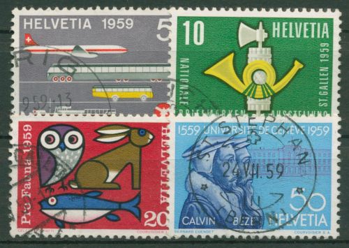 Schweiz 1959 Ereignisse Ausstellungen Verkehrshaus Tierschutz 668/71 gestempelt