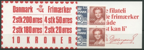 Dänemark 1982 Ziffern/Königin Markenheftchen MH 29 postfrisch (D14239)