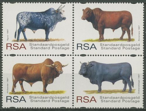 Südafrika 1997 Afrikanische Rinderrassen 1079/82 ZD postfrisch (C25073)