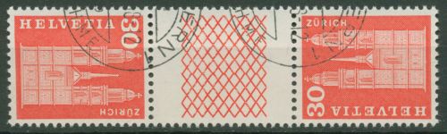 Schweiz 1960 Bauwerke Großmünster Zürich 701 Kehrdruck KZ 25 y G gestempelt