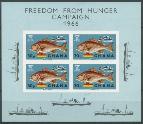 Ghana 1966 Fische Soldatenfisch Kampf gegen Hunger Block 21 postfrisch (C23904)