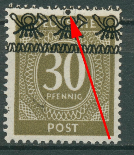 Bizone 1948 Bandaufdruck m. Aufdruckfehler Kasseler Punkt 63 I AF O I postfrisch