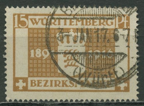 Württemberg Dienstmarken 1916 25 J. Regentschaft K. Wilhelm II. 126 gestempelt