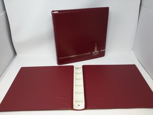 Set aus 2 x BOREK Binder (6-Loch Mechanik) Olympiade 1980 rot gebraucht (Z2933)