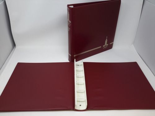 Set aus 2 x BOREK Binder (6-Loch Mechanik) Olympiade 1980 rot gebraucht (Z2777)