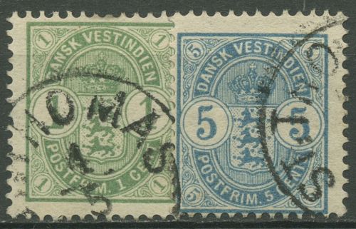 Dänisch Westindien 1900 Reichswappen 21/22 gestempelt