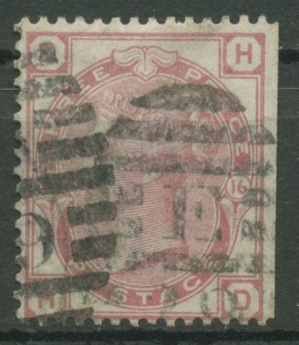 Großbritannien 1873 Victoria 3 Pence, 41 Platte 16 gestempelt, kl. Fehler