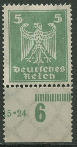 Dt. Reich 1924 Neuer Reichsadler Plattendruck Unterrand 356 X P UR postfrisch