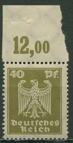 Dt. Reich 1924 Neuer Reichsadler Plattendruck Oberrand 360 X P OR postfrisch