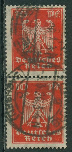 Deutsches Reich 1924 Neuer Reichsadler senkrechtes Paar 357 X gestempelt