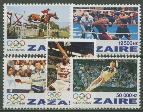 Kongo-Zaire 1996 Olympische Sommerspiele Atlanta Tennis Boxen 1126/30 postfrisch