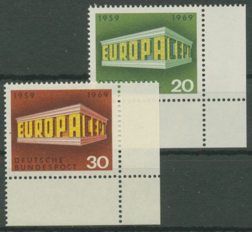 Bund 1969 Europa CEPT 583/84 Ecke 4 unten rechts postfrisch (E818)