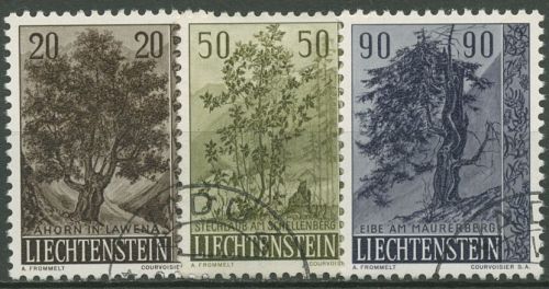 Liechtenstein 1958 Pflanzen Bäume Sträucher 371/73 gestempelt
